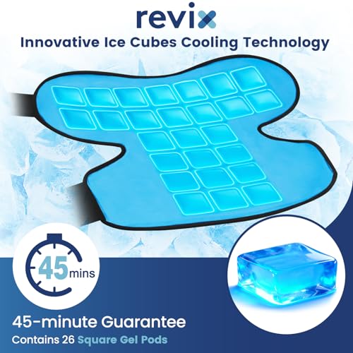 REVIX 45-Min Long-Lasting Shoulder Ice Pack, Reusable Ice Packs for Shoulder & Arm with Ice Grid Design, Flexible Gel Cold Compress Wrap for Rotator Cuff Relief, Muscle Relaxation & Soothing Fatigue - size: Standard