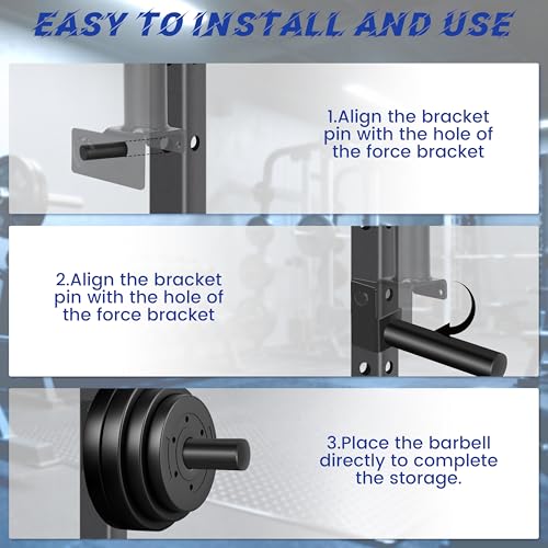 EVERYMATE Power Rack & Squat Rack Attachments Olympic Weight Plate Holder – Fits 2x2,2.3x2.3,3x3 Inch Tubes, 1" or 5/8" Hole – Bumper Plate Storage - color: For 2x2 Rack with 1" Hole (2 Pack)