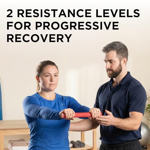 THERABAND FlexBar, Resistance Bars for Tennis Elbow & Grip Strength, Color-Coded Therapy Bars for Tendonitis & Golfer’s Elbow - color: Red/Green, size: 2 Pack