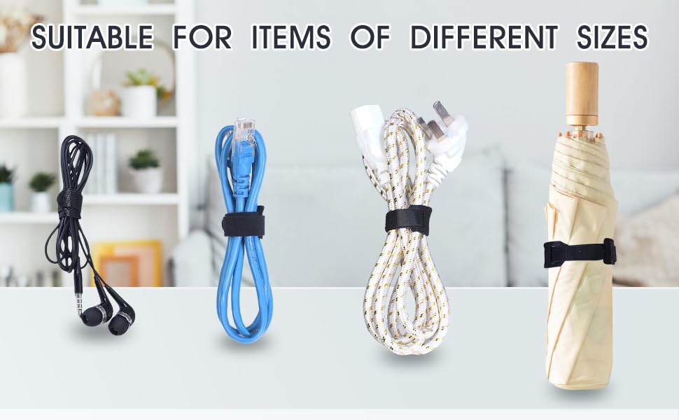 MVYC 150PCS 8 Inch Reusable Cable Ties Wire Ties Cord Organizer Cable Organizer Adjustable Cable Management Black - size: 8 Inch (Black)