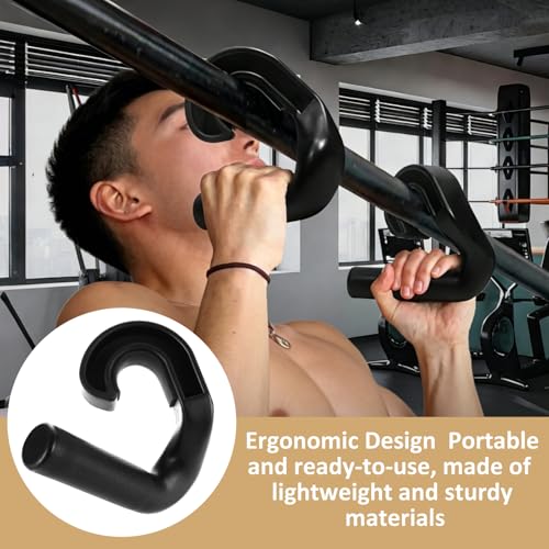 SHUESS 4 Pcs Neutral Grip Pull up Handles, 2 Pcs 45° Cross Grips Pull up Bar, 2 Pcs Angles 90 Grips, Black Non-Slip Ergonomic Exercise Machine Attachments for Grip Strength