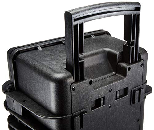 Amazon Basics Hard Protective Camera Case with Wheels, Large, Black, 22"L x 14"W x 9.8"H - size: Large
