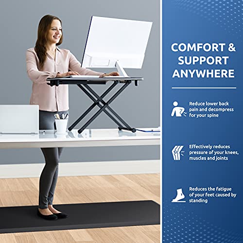 KitchenClouds Kitchen Mat Cushioned Anti Fatigue Rug 17.3"x60" Water Resistant Non Slip Standing Desk Mat Comfort Floor Mats for House Sink Office (Black) - color: Black, size: 60"L x 17.3"W x 0.5"Th