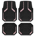 PIC AUTO Car Floor Mats, Pink Sparkly Crystal Bling Glitter Car Mats Set, Front and Rear Heavy Duty Rubber Car Mats with Anti-Slip Backing, All Weather, Trim-to-Fit for SUVs, Trucks, Sedan, Vans - color: Pink Glitter