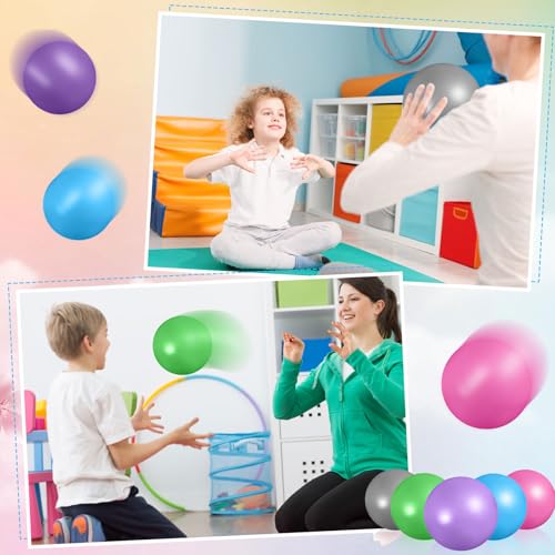 Aoriher 10 Pack 9 Inch Small Pilates Ball Bulk Mini Exercise Ball Portable Non-Slip Workout Yoga Balls with Air Pump for Stability, Barre, Fitness, Balance, Physical &Core, Gym Home Office Use - color: Multicolor