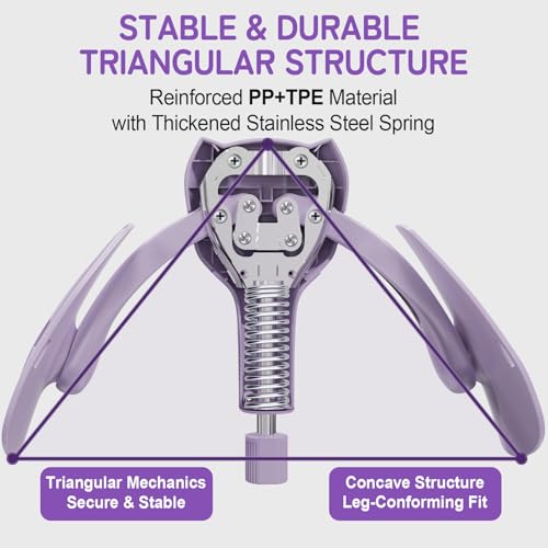 Pelvic Floor Exercise Devices 77 lb Adjustable Kegel Inner Thigh Exerciser and Hip Trainer Workout Equipment for Home Postpartum Recovery Women Men, with Band - color: Purple