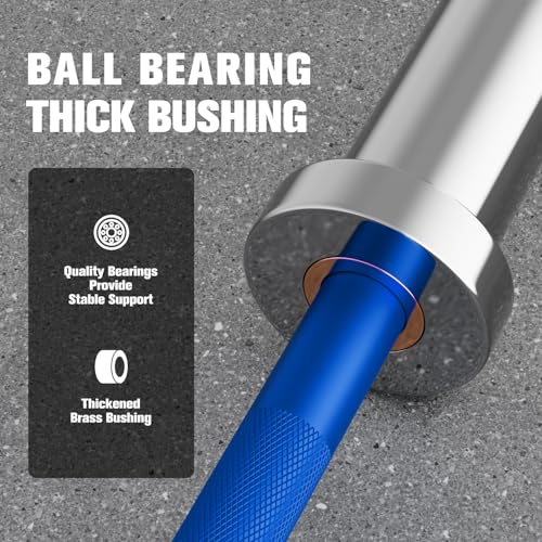 RITFIT Olympic Barbell 4ft/6ft - 2 Inch Weight Bar for Strength Training, Weightlifting, Squat, Deadlift, Bench Press, Curl, Overhead Press - 350lbs/500lbs Capacity - color: Silver/Blue, size: 4FT without Collar