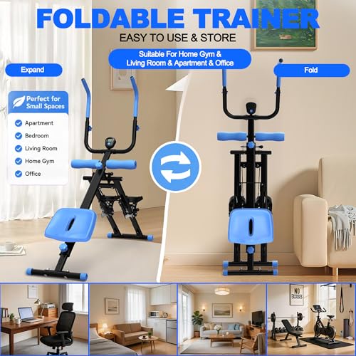 KINMAC 2 in 1 Stair Stepper & Ab Workout Machine - Multi-Function Trainer-Upgrade High-Efficiency Stairmaster & Ab Trainer Machine Full-Body Exercise Equipment for Home Gym Exercise - color: Black Blue