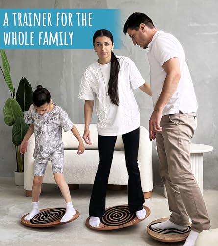 Wooden Balance Board with Labyrinth Maze 23"x14" – Core Strength & Coordination Trainer for Physical Therapy, Fitness & Rehabilitation | Natural Beech Wood, Holds 400 lbs - color: oak-cross