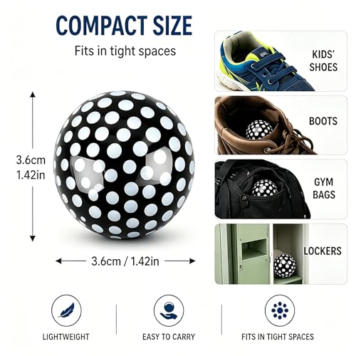Knixmax Sneaker Deodorizer Shoe Freshener Balls, Odor Eaters for Shoes Boots Mules, Smell Eliminator Ball for Gym Gear Bags and Lockers, Fresh Linen Scent, Pack of 6, Black White - color: 2. Fresh Linen