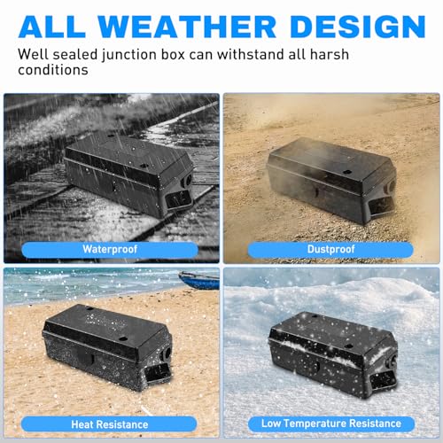 Nilight - 50048R 7 Way Electrical Trailer Junction Box 7 Gang Trailer Wire Connector Junction Box Weatherproof for Rewiring Camper RV Caravans Boat 7 Pole Cable Connection Box,2 Years Warranty - color: Junction Box