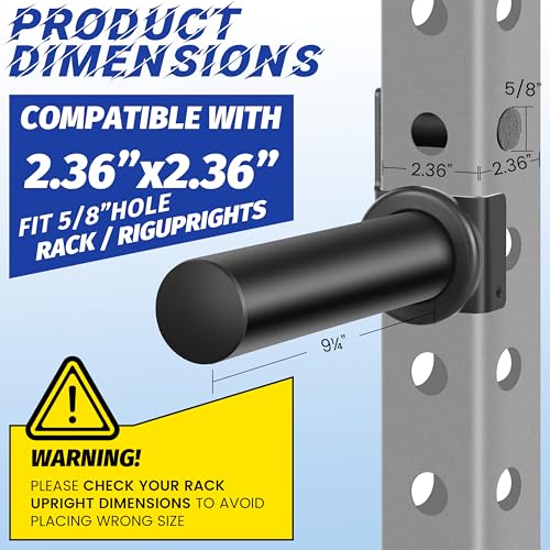 EVERYMATE Power Rack & Squat Rack Attachments Olympic Weight Plate Holder – Fits 2x2,2.3x2.3,3x3 Inch Tubes, 1" or 5/8" Hole – Bumper Plate Storage - color: For 2.36x2.36 Rack with 5/8" Hole (2 Pack)