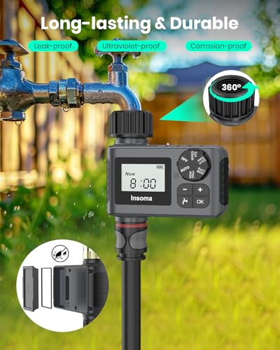 2 PCS Water Timer for Outdoor Garden Hose, Water Sprinkler Timer with Rain Delay/Manual/Automatic Drip Irrigation and Lawn Watering System for Yard - size: 1 Zone-Plastic-2 Pack