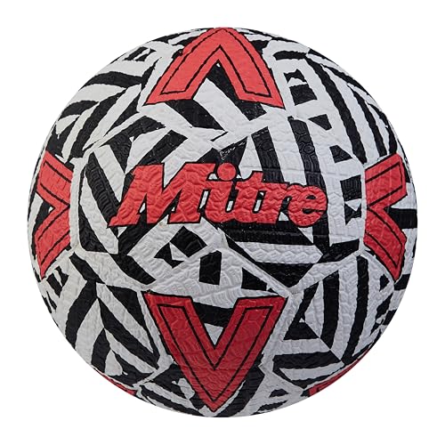 Mitre Recreation Soccer Ball - color: Street Soccer - White/Black/Red, size: 5