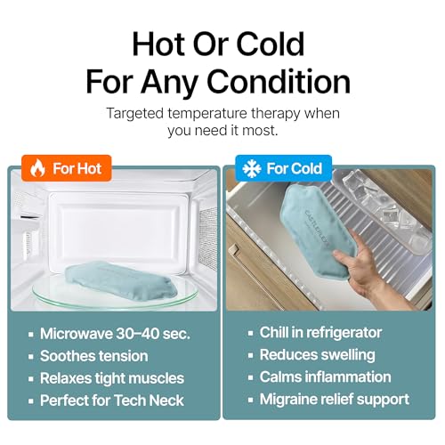 CastleFlexx Dual Hot & Cold Therapy Packs | Gel-Free, Flexible & Reusable for Neck, Shoulders, Joints & Muscles | Microwave & Freezer Safe | Ideal for Daily Relief - Ocean - color: Ocean