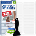 Clear Bloom XXL Anti Slip Shower Stickers 12 PCS, White Non-Slip Shower Strips for Adults, Premium Adhesive Bath Tub Stickers - color: White