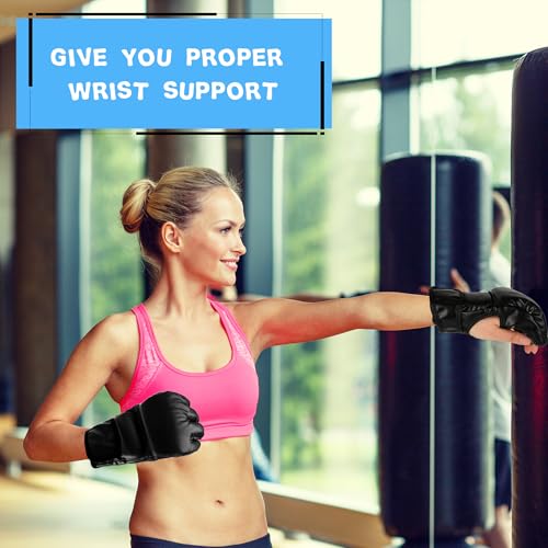 3 Pairs Boxing Gloves Half Mitts for Adult Kickboxing Fingerless Gloves Training MMA Muay Thai, 3 Colors