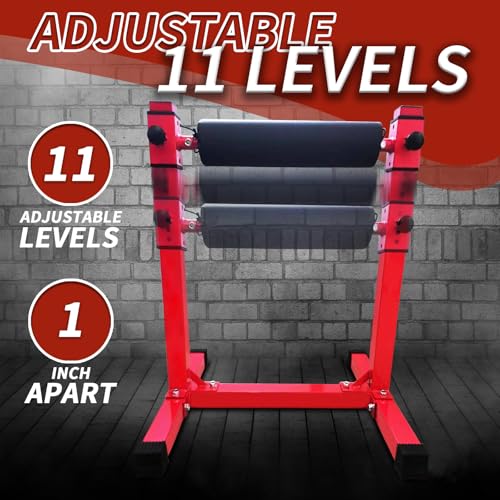 Bulgarian Split Squat Stand, Single Leg Squat Stand, Single Leg Squat Roller, Lower Body Specialty Machine for Home Gym - color: Red
