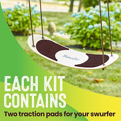 Swurfer SwurfGrip Traction Pads for Wooden Surf Swing – Comfortable Foam Grip Board Accessories, Heavy Duty Material - color: Brown