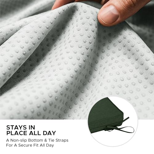 Outdoor Bench Cushion, Water-Resistant & Fade-Resistant, Porch Swing Cushions with Ties, Patio Furniture Seat Pads for Garden Settee, Removable Cover Non-Slip Bottom, 42 x 16 Inch, Olive Green - color: Olive Green, size: 42" x 16" 1 Pack