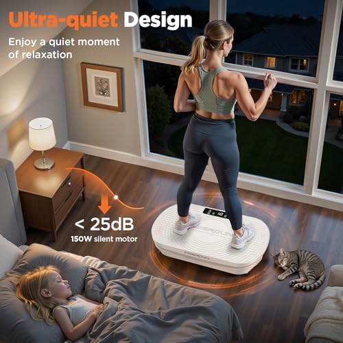 FEIERDUN Vibration Plate Exercise Machine, Vibration Plate for Lymphatic Drainage, Power Plate Vibration Platform for Weight Loss, Toning & Wellness