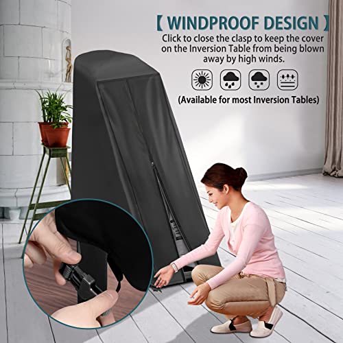 Inversion Table Cover - Dustproof and Waterproof Inversion Equipment Protection Covers (47" L X 28.3" W X 63" H) - Keep Your Inversion Table Safe from Dirt and Scratches - color: Black