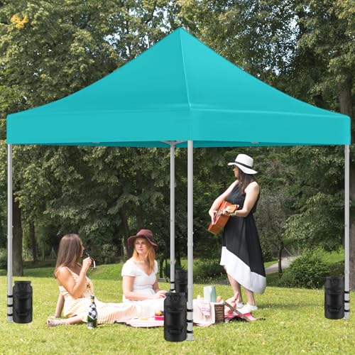 300LBS Canopy Weight Sand Bags Set of 4, No Sand, Black | 1680D Heavy Duty SandBags for Canopy Tent Legs, Pop up Tent Gazebos Weights for Outdoor Patio Umbrellas, Pergolas, Sunshades - size: 300 LBS