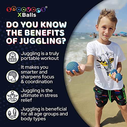 speevers Professional Juggling Balls Set: Soft, Durable, and Non-Slip for Beginners & Pros - Indoor & Outdoor Fun, Skill Development & Stress Relief - 3 Pack with Carry Bag (Blue 4.2 oz) - color: Blue, size: 4.2 oz