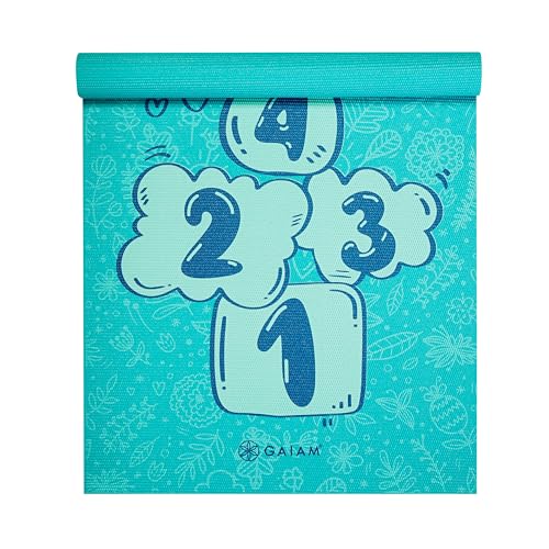 Gaiam Kids Yoga Mat Exercise Mat, Yoga for Kids with Fun Prints - Playtime for Babies, Active & Calm Toddlers and Young Children - color: Hopscotch