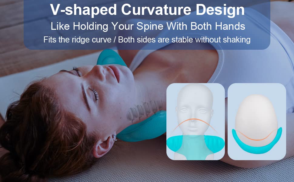 Cervical Neck Traction Device, Neck and Shoulder Relaxer, Cervical Traction Device, Neck Relaxer with Massage Nodes, Headache Relief