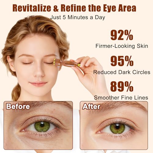Brass Facial Massage Tool, Eye Massage Stick for Under Eye Gua Sha, Reduces Puffiness, Crow’s Feet & Dark Circles, Traditional Chinese Acupressure Tool, Set of 2 - size: Regular