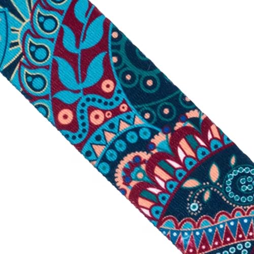 1Pcs Mandala Print Yoga Strap, 6ft Adjustable Stretch Belt with D-Ring, Polyester Fitness Band for Stretching, Pilates, Gym, Back Training and Physical Therapy