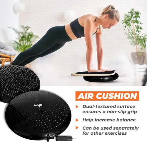 Yes4All Balance Board Sports Trainer, Surf Trainer Board With Adjustable Stoppers, Improve Core Strength and Balance Control - color: I. 3in1 Balance Board Training System