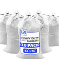 DURASACK Heavy Duty Sandbags with Ties, 14x26, Empty, White, Pack of 10 | Woven Polypropylene Sandbags for Flood Control with 1600 Hours of UV Protection, 50 lbs Capacity - color: White, size: 10 Sandbags