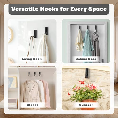 Folding Wall Hooks, 4pcs Foldable Coat Hooks, Heavy Duty Zinc Alloy No Rust Fold Up Hooks for Coat, Towel, Key, Hat, Bag, Jacket, Backpack (Matte Black) - color: Matte Black, size: 4