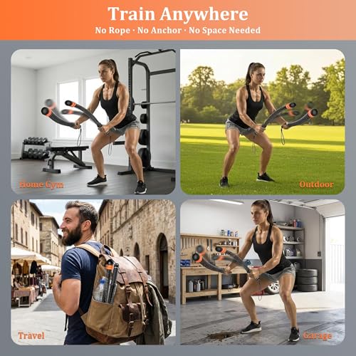 2pcs Adjustable Ropeless Battle Ropes for Home Gym, Weighted Cordless Battle Ropes for Home Workout, Portable Exercise Training Rope for Indoor and Outdoor (Black) - color: Black