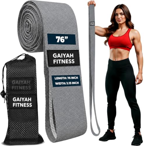 Long Resistance Bands for Working Out Women, Fabric Resistance Band, Stretch Bands for Exercise Bands Resistance Bands Set for Physical Therapy, Elastic Bands for Exercise - color: Grey-76 Inches