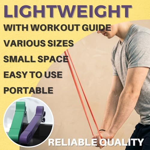 LEZER Resistance Bands - Pull Up Bands for Home Gym Fitness, Stretching, Physical Therapy & Training - Includes Instruction - color: 03 - Black