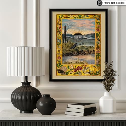 Poster Master Vintage Black Sun Print - Retro Splendor Solis Poster - Surrealism Art - Gift for Men & Women - Decor for Living Room, Bedroom, Dorm or Office - 8x10 UNFRAMED Wall Art - color: Style-15, size: 8"L x 10"W