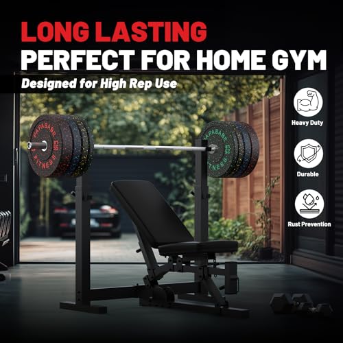 2" Bumper Plates Set Olympic Weight Plates for Barbell Strength Training | Papababe 2Inch Weights Plates Set, Floor Protective Plates, 20-600lbs Rubber Bumper Plates for Weightlifting, Bench Press - size: 35 LB PAIR, style: High Bounce