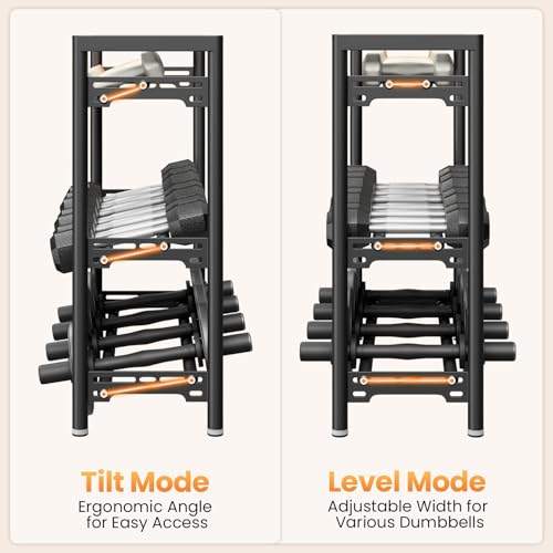 Upgraded Dumbbell Rack, 600LBS | 250LBS Heavy Duty Weight Rack for Home Gym, Weight Rack for Dumbbells & Kettlebells Organizer (Rack Only) - size: 3 Tier