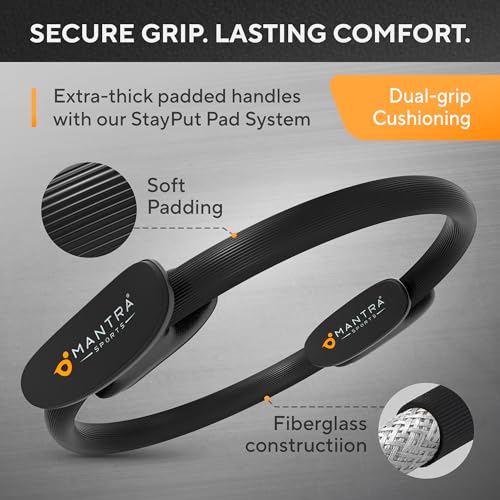 Pilates Ring Circle, Magic Circle Pilates Ring, Inner Thigh Exercise Equipment, Fitness Rings for Women, Thigh Master Inner Thigh Exerciser, Yoga Ring Pilates Equipment for Home Workouts - color: Carbon Black