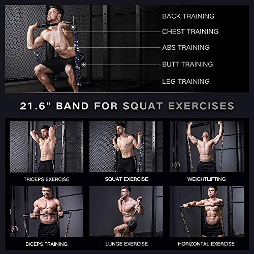 Innstar Multi-Function Resistance Bands for Working Out, Push Up Exercise Bands Resistance Bands Set for Bench Press Gym Equipment, Home Workout, Travel Portabl - color: 21.6"Blue2*17.5Lbs Squat Band
