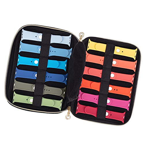 Teamoy 12 Watch Band Storage Case, Watch Band Organizer Holder, Black | Compatible with All Series Apple Watch Bands & Smart Watch Bands, Travel Organizer Fit for Most Sizes of Watch Straps - color: Black