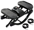 Rocking Steppers for Exercise at Home 3D Motion Stair Stepper with Resistance Bands 350 LBS Loading Capacity Exercise Equipment Low-Impact Balance Board for Full Body Workout - color: Black