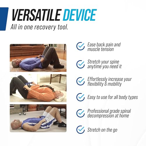 EZ-Bak Lo-Bak TRAX Lumbar Spine Stretcher - Upper & Lower Back Stretcher Pain Relief – Portable Spine Decompressor & Back Cracking Device for Herniated Discs, Sciatica, Scoliosis - Blue - color: Blue
