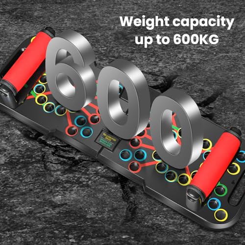 Push Up Board, with Counter & Timer, 41-in-1 Portable Push Up Bar | 41-in-1 Push Up Board, Automatic Counter & Timer, Foam Handles, Portable Home Workout Equipment for Upper Body Training