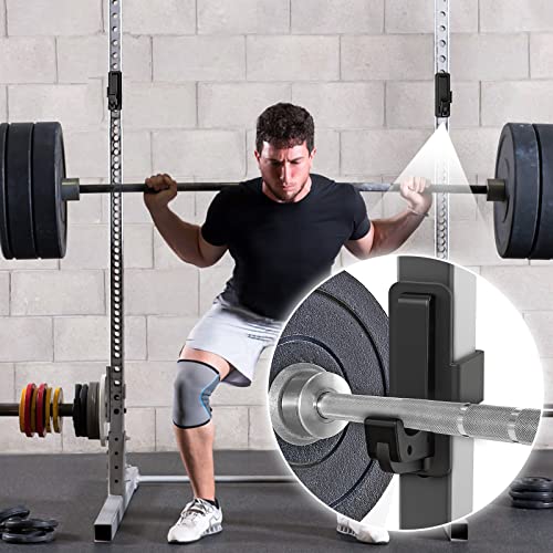 SELEWARE Solid Steel J Hooks for 2" x 2" or 3" x 3" Tube Power Cage with 1" 1/2" or 5/8" Hole Squat Rack Attachment, J-Hook Barbell Holder for Power Rack, Set of 2 - color: For 1/2" Hole of 2x2 inch Rack
