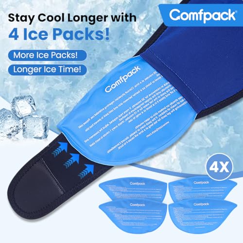 Comfpack Face Ice Pack Wrap for TMJ Relief with 4 Reusable Hot Cold Gel Packs, Wisdom Teeth Ice Pack Head Wrap for Tonsillectomy, Tooth Extraction & Teeth Removed, Oral Surgery, Cosmetic Injection - color: Blue