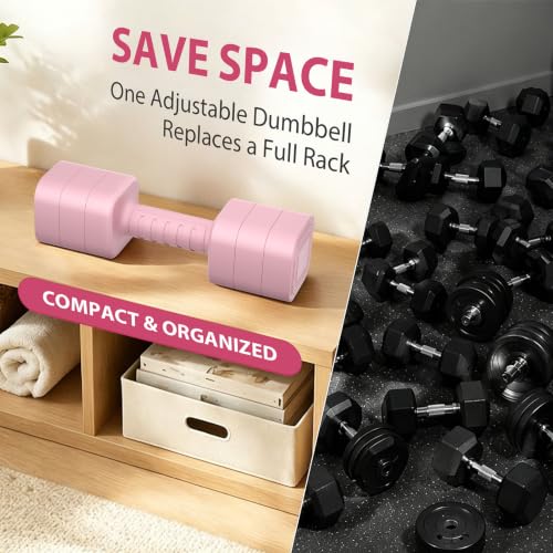 Adjustable Dumbbell Set of 2, 2.2-20LB Adjustable Weight Set, 3 in 1 Free Weights Dumbbells Set for women men at home, 2.2lb, 3.6lb, 5lb,10lb, 20lb, for Home, Office, Gym Exercise Training, Anti-slip Handle - color: Pink, size: 10LB(5LB Pair)